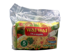 Wai Wai Vegetarian 123 Veg Noodles, 75 Grams(Pack Of 5)