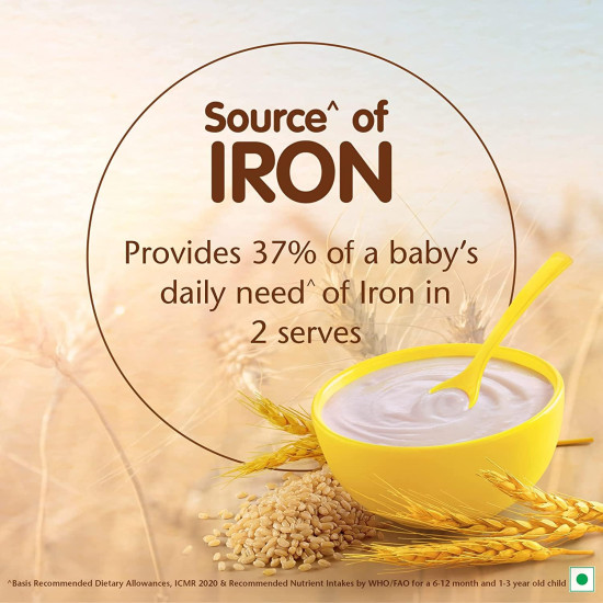 Nestle Cerelac Baby Cereal with Milk , Wheat ,Stage 1, From 6 to 24 Months , Source of Iron & Protein , 300g