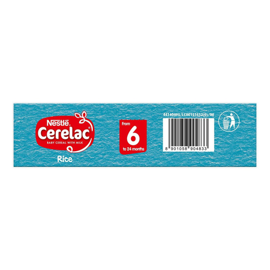 Nestle Cerelac Baby Cereal with Milk , Rice ,Stage 1, From 6 to 24 Months , Source of Iron & Protein , 300g