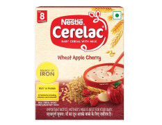 Nestle Cerelac Baby Cereal with Milk , Wheat Apple Cherry ,Stage 2, From 8 to 24 Months , Source of Iron & Protein , 300g