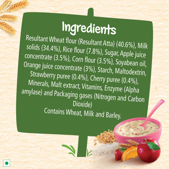 Nestle Cerelac Baby Cereal with Milk , Wheat - Rice Mixed Fruit , From 10 to 24 Months , Stage 3, Source of Iron & Protein , 300g