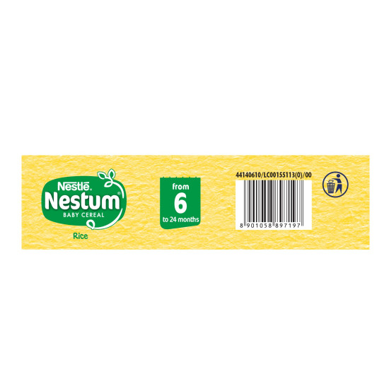 NESTUM Baby Cereal – From 6 to 12 months, Rice, 300g Bag-in-Box Pack