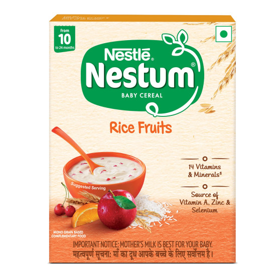 Nestle Nestum Baby Cereal - Rice Fruits (From 10 to 24 months) - Bag-in-Box Pack, 300g