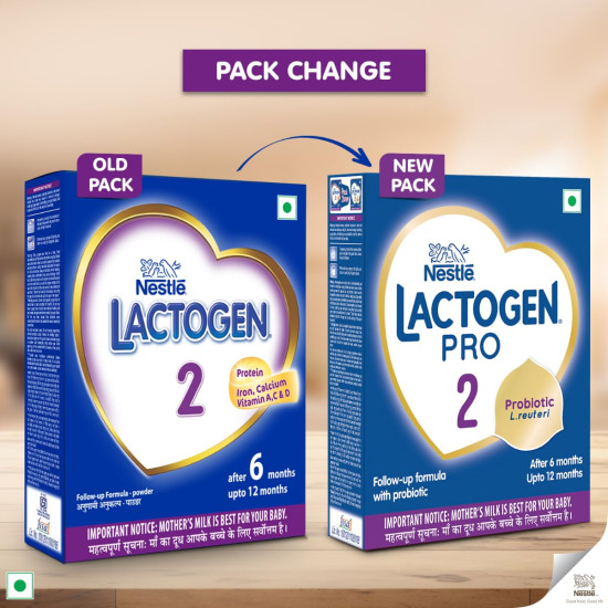 Lactogen Pro 2 Powder, Follow-Up Formula With Probiotic, Infant, After 6 Months Up To 12 Months, Bag-In-Box Pack, 400G