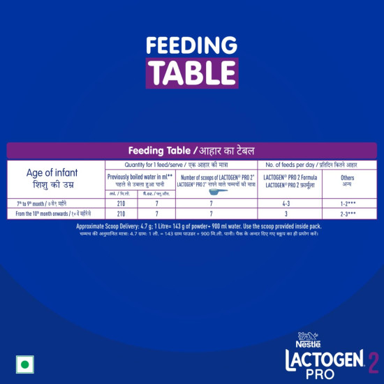 Lactogen Pro 2 Powder, Follow-Up Formula With Probiotic, Infant, After 6 Months Up To 12 Months, Bag-In-Box Pack, 400G
