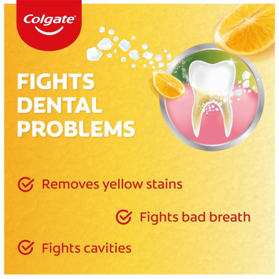 Colgate Active Salt Lemon Toothpaste , Pack of 200g Germ-Fighting  Toothpaste With Active Natural Salt  & Lemon For Fighting Sticky Germs & Yellowness Giving Healthy Teeth & Gums,Oral care