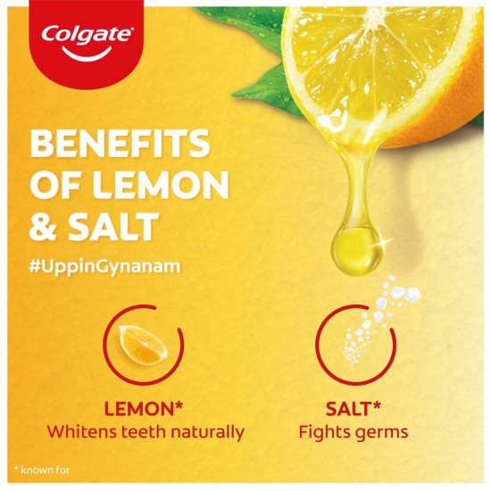 Colgate Active Salt Lemon Toothpaste , Pack of 200g Germ-Fighting  Toothpaste With Active Natural Salt  & Lemon For Fighting Sticky Germs & Yellowness Giving Healthy Teeth & Gums,Oral care