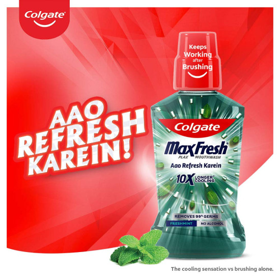 Colgate Plax Antibacterial Mouthwash, 24/7 Fresh Breath - Pack of 250ml, (Fresh Mint)