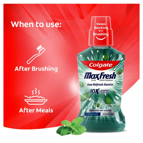 Colgate Plax Antibacterial Mouthwash, 24/7 Fresh Breath - Pack of 250ml, (Fresh Mint)