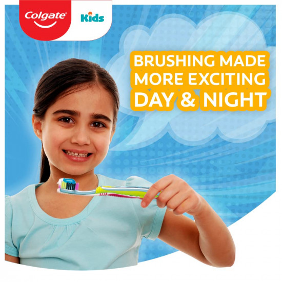 Colgate Kid's Extra Soft Manual Toothbrush with Tongue Cleaner - Multicolor,1 Pc