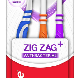 Colgate ZigZag Toothbrush for adults -Manual, Multicolor, Medium (Buy 2 Get 1)