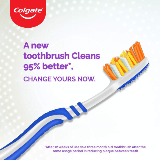 Colgate ZigZag Toothbrush for adults -Manual, Multicolor, Medium (Buy 2 Get 1)