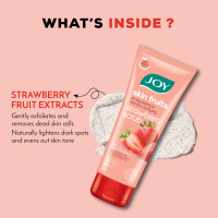 Joy Strawberry Face & Body Scrub for Blackhead Removal & Oil Control - 200gm | Exfoliating Scrub with Vitamin C, Controls Excess Oil & Removes Blemishes | 100% Vegan & Gentle on Skin