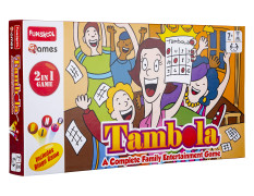 Funskool Kid Games,Tambola 2 in 1 Game, A Complete Family Entertainment Game, Reusable Tickets, 2+ Players,Ages 7 and Above,