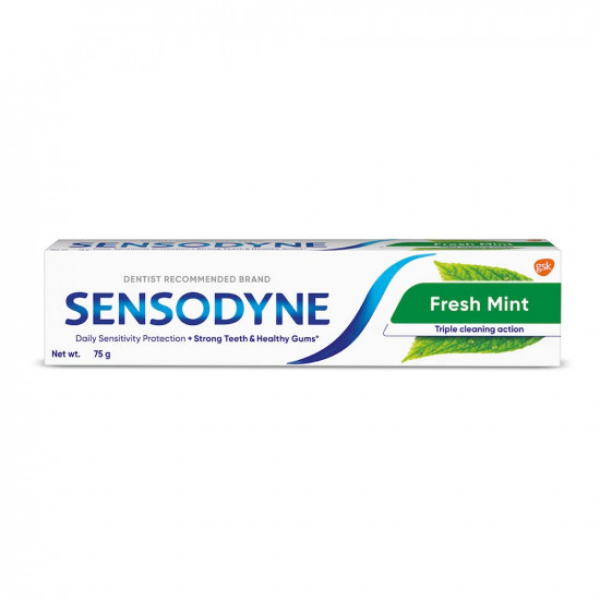 Sensodyne Toothpaste Fresh Mint, Sensitive tooth paste for daily sensitivity protection, 75 gm