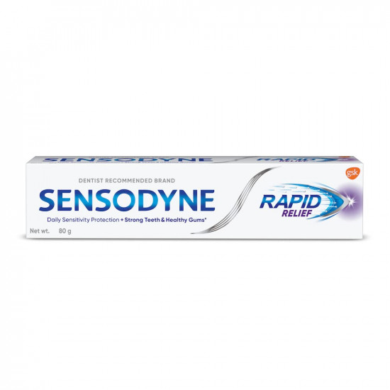 Sensodyne Toothpaste Rapid Relief, Sensitive tooth paste to help beat sensitivity fast, 80 gm