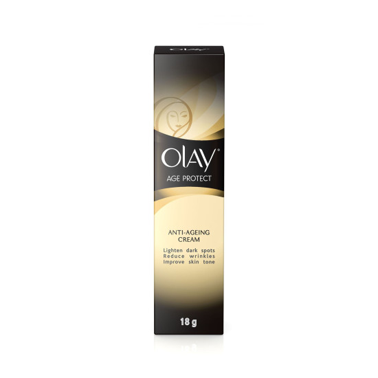 Olay Age Protect |with Salicylic Acid, Aloe Vera Extract, BHA |Stimulates skin's renewal process, gives radiant, younger looking skin |Suitable for Normal, Dry, Oily & Combination skin |18 gm