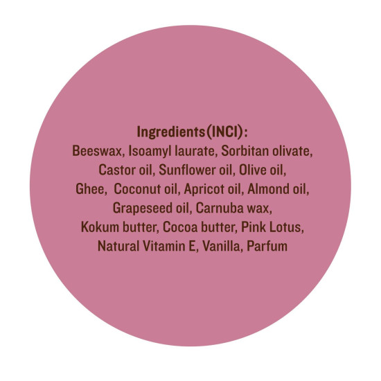 SoulTree Ayurvedic Lip Balm - Lotus and Kokum Butter | Heal & Moisturise Lips | Natural Lip Care for Soft, Nourished Lips with Soothing Lotus and Kokum Butter-3.5gm