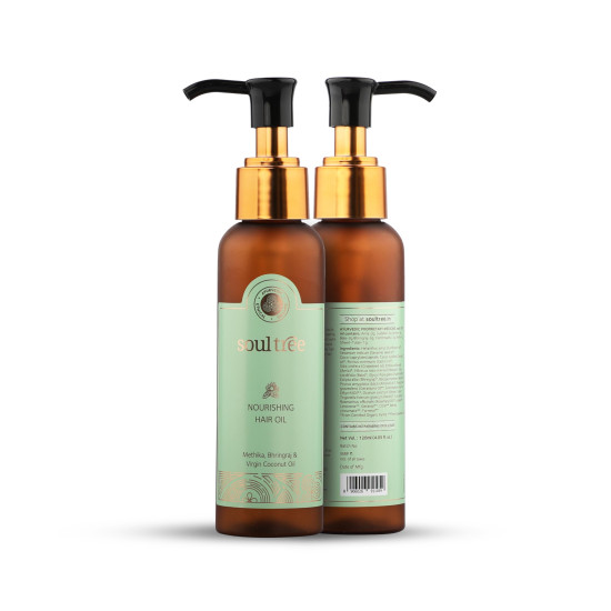SoulTree Nourishing Hair Oil with Methika, Bhringraj & Virgin Coconut Hair Oil | Suitable for All Hair Types | 120ml SoulTree Nourishing Hair Oil with Methika, Bhringraj & Virgin Coconut Hair Oil | Suitable for All Hair Types | 120ml