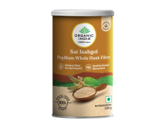 A TATA Product - Organic India Sat Isabgol Psyllium Whole Husk Powder - 100g, With Dietary Fiber, Supports Heart Health & Digestive System, Gluten Free, Non-GMO Project Verified, NPOP & USDA Certified