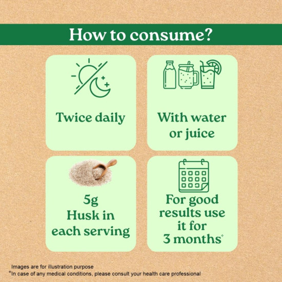 A TATA Product - Organic India Sat Isabgol Psyllium Whole Husk Powder - 100g, With Dietary Fiber, Supports Heart Health & Digestive System, Gluten Free, Non-GMO Project Verified, NPOP & USDA Certified