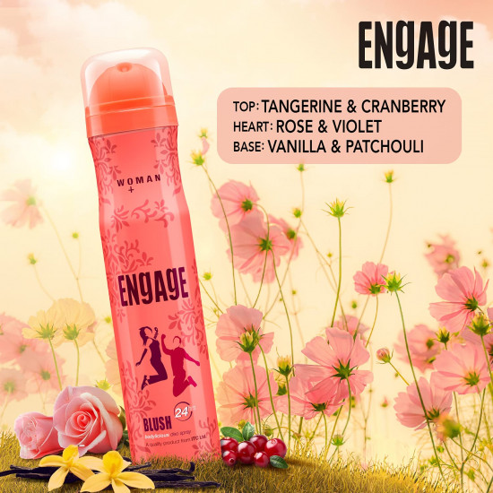 Engage Blush Deodorant For Women, Fruity and Floral, Skin Friendly, 150 ml Deo Body Spray