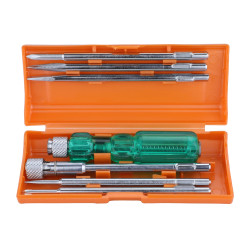 TAPARIA Screw Driver Set with Bulb - 840 (Neon, Silver and Green)