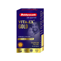 Baidyanath Vita ex Gold, 20 Capsules - Made with Pure Himalayan Shilajit, Ashwagandha & Safed Musli| Boosts Strength, Power & Stamina, 1 count