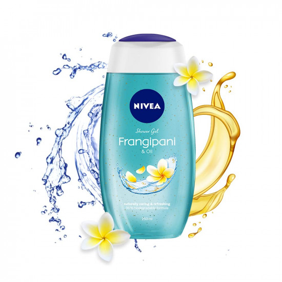 NIVEA Frangipani & Oil 250ml Body Wash| Shower Gel with Care Oil Pearls| Refreshing Scent of Frangipani Flower|Clean, Healthy & Moisturized Skin