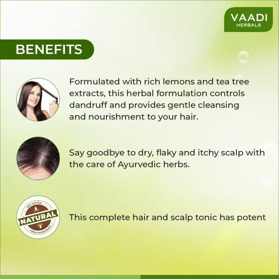 Vaadi Herbals Dandruff Defense Lemon Shampoo with Extract of Tea Tree, 350ml