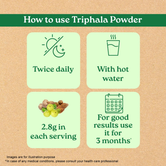 A TATA Product - Organic India Triphala Powder - 100g, Supports Immune System, Colon & Digestion, For Balanced Bowel & Gut Health, Contains Bioactives and Antioxidants, GMP & NPOP Certified Organic