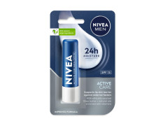 NIVEA MEN Active Care 4.8g Lip Balm|24 H Melt in Moisture Formula|Natural Oils|Nourished Lips