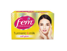 FEM Fairness (Turmeric&Milk) Crème Bleach-24G|Advanced Skin Brightening System|Goodness Of Real Turmeric Extract&Milk Moisturisers|With Rejuvenating Fragrance|No Added Parabens,Silicones&Ammonia