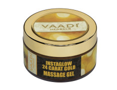 Vaadi Herbals 24 Carat Gold Massage Gel, 24 Carat Gold Dust and Grape Seed Extract, 50g