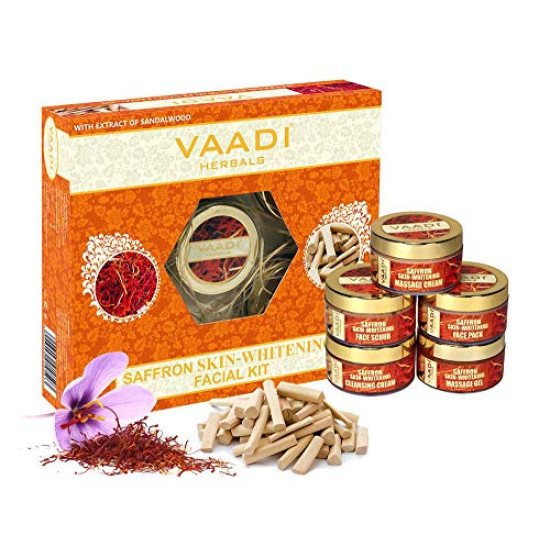 Vaadi Herbals Saffron Skin Whitening Facial Kit with Sandalwood Extract, 70g