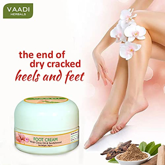 Vaadi Herbals Foot Cream, Clove and Sandal Oil, 30g x 3