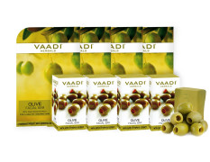 Vaadi Herbals Value Olive Facial Bars with Cane Sugar Extract, 25gm x 4