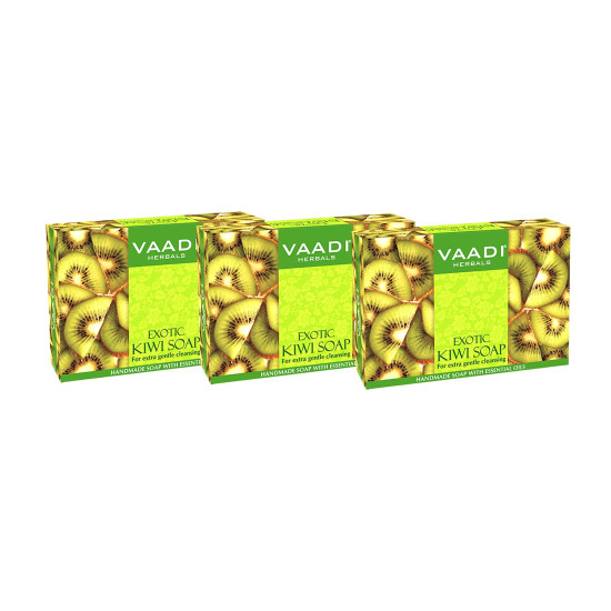 Vaadi Herbals Value Exotic Kiwi Soap with Green Apple Extract, 3 x 75g