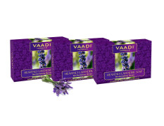 Vaadi Herbals Value Pack of 3 Heavenly Lavender Soap with Rosemary Extract, 3 x 75g