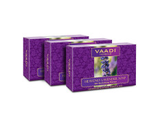 Vaadi Herbals Value Pack of 3 Heavenly Lavender Soap with Rosemary Extract, 3 x 75g