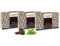 Vaadi Herbals Value Tempting Chocolate and Mint Soap, Deep Moisturising Therapy, 3 x 75g