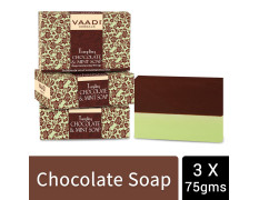 Vaadi Herbals Value Tempting Chocolate and Mint Soap, Deep Moisturising Therapy, 3 x 75g