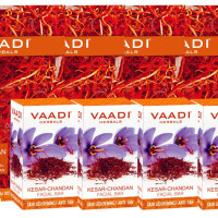 Vaadi Herbals Value Kesar Chandan Facial Bars with Extract of Orange Peel, 25gm x 4