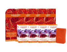 Vaadi Herbals Value Kesar Chandan Facial Bars with Extract of Orange Peel, 25gm x 4