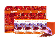 Vaadi Herbals Value Kesar Chandan Facial Bars with Extract of Orange Peel, 25gm x 4