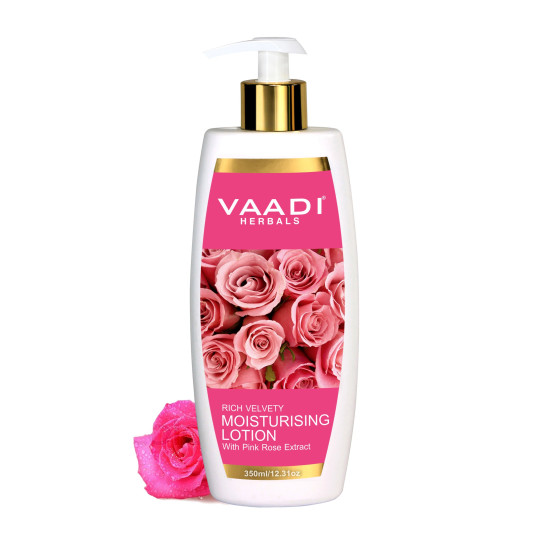 Vaadi Herbals Moisturising Lotion with Pink Rose Extract, 350 ml