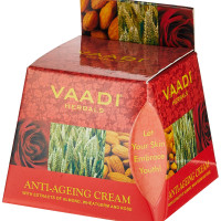Vaadi Herbals Value Anti Ageing Cream, Almond Wheatgerm Oil and Rose, 30g x 3