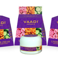 Vaadi Herbals Under Eye Cream, Almond Oil and Cucumber Extract, 30g x 3