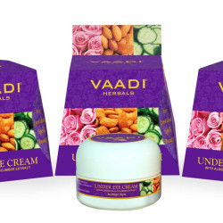 Vaadi Herbals Under Eye Cream, Almond Oil and Cucumber Extract, 30g x 3