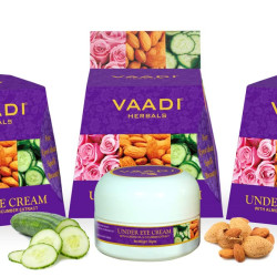 Vaadi Herbals Under Eye Cream, Almond Oil and Cucumber Extract, 30g x 3